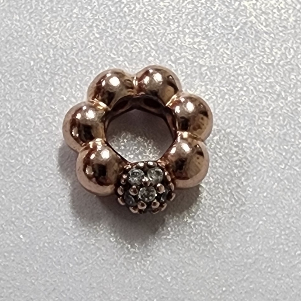 Pandora Rose Polished and Pave Spacer